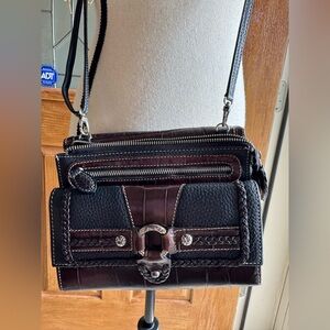 Brighton wallet Black and Brown Crossbody Bag
